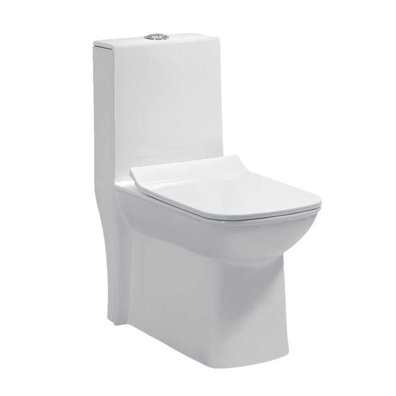 Buy Belmonte One Piece Western Toilet Commode White Glossy Cerami