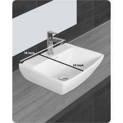 Buy Belmonte Ceramics Table Top Wash Basin Volvo Glossy Finish 18 x...