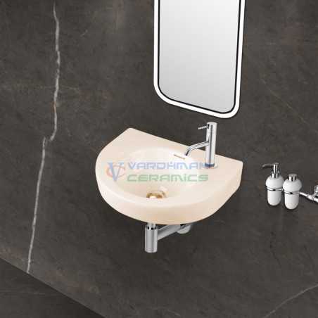 Belmonte Small Wall Hung Wash Basin for Bathroom Rado - Ivory