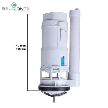 Belmonte 10 Inch 25cm Dual Flush Siphon Flush Valve Tank Fittings for Single One Piece Western Toilet Commode EWC