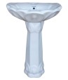 Combo of BM Belmonte Western Commode Toilet Ripone with Lotus Pedestal Wash Basin - Ivory