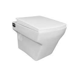 Buy Belmonte Bathroom Toilet Seat / Commode Wall Mounted EWC Square...