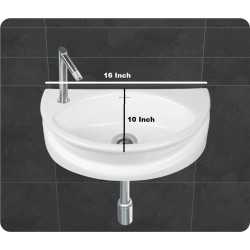 Buy Belmonte Wall Hung Wash Basin Niko - White Online in India - Va...