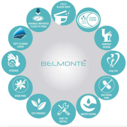 Buy Belmonte Wall Hung Water Closet Crystal With Flush Valve & Soft...