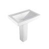 Modern Pedestal Wash Basin Belmonte LCD Set White Ceramic Glossy Finish 26 x 18 x 33 Inch