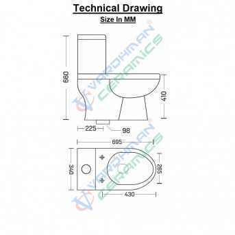 Belmonte Floor Mounted One Piece Western Water Closet S/P Trap - Eroca