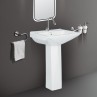 Belmonte Crystal Set Pedestal Wash Basin | Wall Mount | Ceramic | Glossy Finish