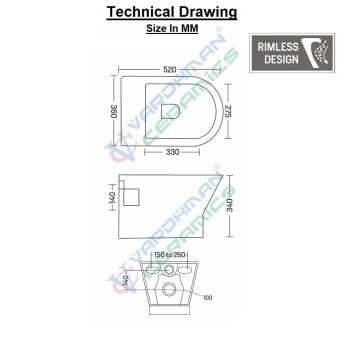 Wall Hung with Cistern Size