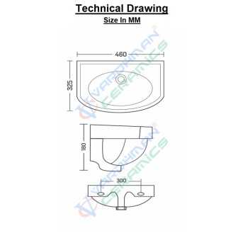 Belmonte Wall Hung Wash Basin - 402