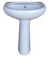 Combo of Belmonte Water Closet Square with Cera Pedestal Wash Basin - White