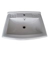 Belmonte Rectangle Shape Half Pedestal Wash Basin Sofia 23 x 18 Inch White Color