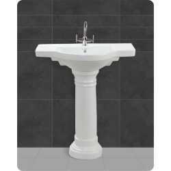 Belmonte Ceramic U Shape Pedestal Wash Basin Counter 30 x 18 Inch White