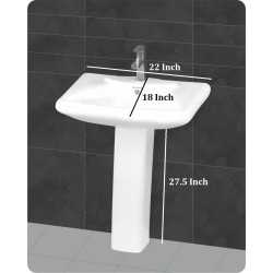 Belmonte Pedestal Wash Basin Aldus - White