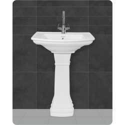 Buy Belmonte Ceramic Pedestal Wash Basin Rectangle Shape Battle 25 ...