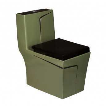 "Belmonte Rimless Commode with Wash Basin Combo Green Color"