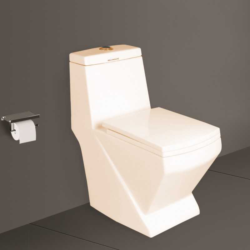 Belmonte P Trap Western Toilet Commode Crystal Floor Mounted 180mm Ivory