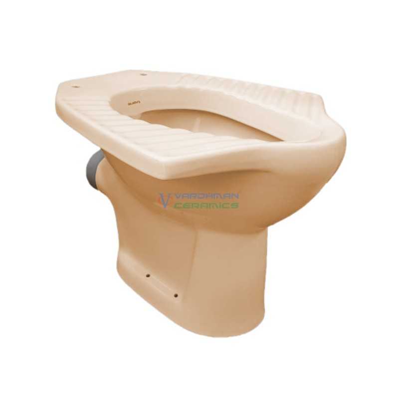 Belmonte Plain Color Anglo Indian Toilet - Ivory, P Trap, Glossy Finish