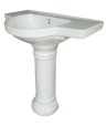 Combo of BM Belmonte Western Commode Square with Counter Pedestal Wash Basin - White