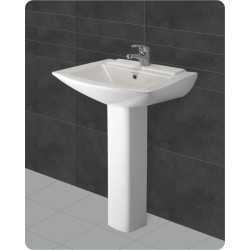 Belmonte Ceramic Rectangle Shape Pedestal Wash Basin Altis 23 x 17 Inch White