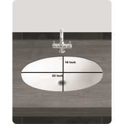 Belmonte Under Counter Wash Basin 22 Inch X 16 Inch - Ivory