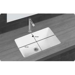 Belmonte Under Counter Laboratory Sink 18 Inch X 12 Inch - Ivory