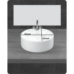 Belmonte Table Top Wash Basin Round 16 Inch X 16 Inch - Ivory