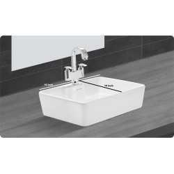 Belmonte Ceramics Tabel Top Wash Basin Fusion 19 x 15 Inch Ivory