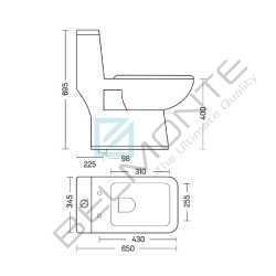 Buy Belmonte One Piece Water Closet Square S Trap With Wall Hung Ba...