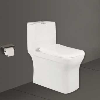 Belmonte S Trap Distance 300mm / 12 Inch One Piece Western Toilet Commode Floor Mounted Battle White