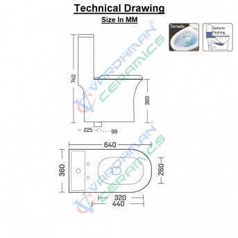 Buy Belmonte Siphonic Tornado Flushing Rimless EWC / Western Water ...