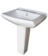 Belmonte Ceramic Rectangle Shape Pedestal Wash Basin Sofia 23 x 18 Inch White