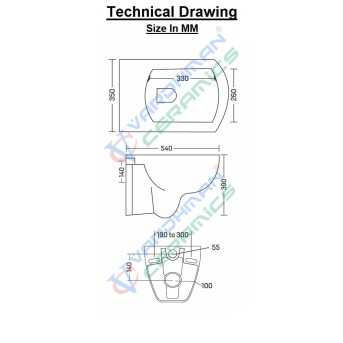 Buy Belmonte Wall Hung Toilet / Water Closet / Commode Cera Ivory O...