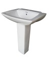 Belmonte Ceramic Rectangle Shape Pedestal Wash Basin Altis 23 x 17 Inch White