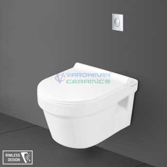 rimless flushing toilet