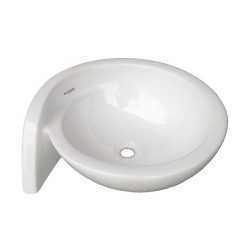 Belmonte Table Top Wash Basin Moon 21 Inch X 18 Inch - White