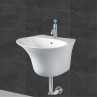 Belmonte Wall Mounted Semi Pedestal Wash Basin Berlin - White