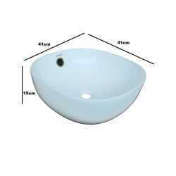 Belmonte Table Top Wash Basin for Bathroom - Olive - White