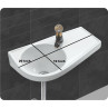 Belmonte Wall Hung Wash Basin Half Stol Platform - White