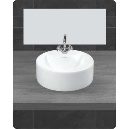 Belmonte Table Top Wash Basin Round 16 Inch X 16 Inch - White