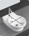 Belmonte Table Top Wash Basin Ovo 12 Inch X 17 Inch - White