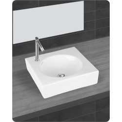 Belmonte Table Top Wash Basin Ellips 15 Inch X 15 Inch - White