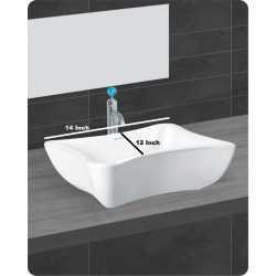 Belmonte Table Top Wash Basin Gracy - White