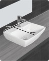 Belmonte Ceramics Table Top Wash Basin Volvo Glossy Finish 18 x 14 x 6 Inch White