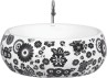 Belmonte Ceramic Designer Table Top Wash Basin 41cm x 41cm x 15cm Retro Printed White