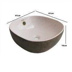 Belmonte Ceramic Designer Table Top Wash Basin Multi Color Olive-08 Pink