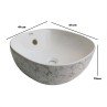 Belmonte Ceramic Designer Table Top Wash Basin White Grey Color Olive-10