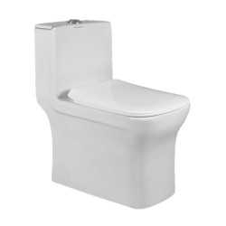 Belmonte S Trap Distance 100mm / 4 Inch One Piece Western Toilet Commode Floor Mounted Battle White