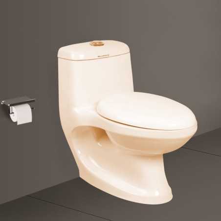 Belmonte S Trap 225mm / 9 Inch Floor Mounted One Piece Western Toilet Commode Cally Ivory Color