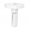 Belmonte Designer Pedestal Wash Basin | Wall Mount | Ceramic | White with Black Print | 22x18x32 Inch