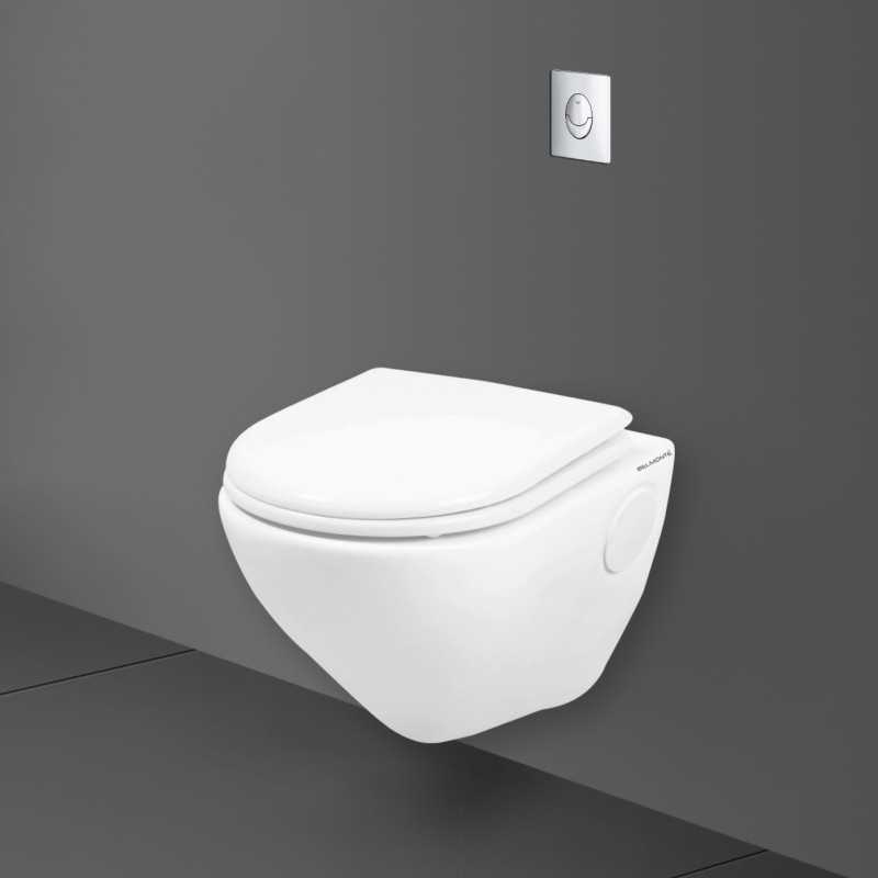 Belmonte Wall Mounted Toilet Seat / Bathroom Commode Titan White